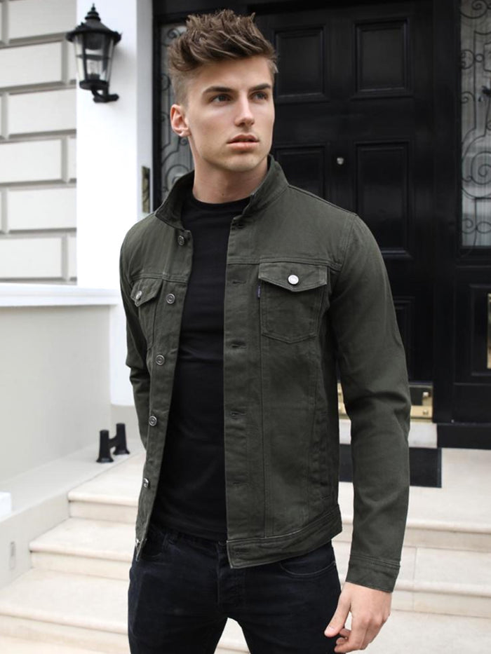 Alberta Denim Jacket - Khaki Green